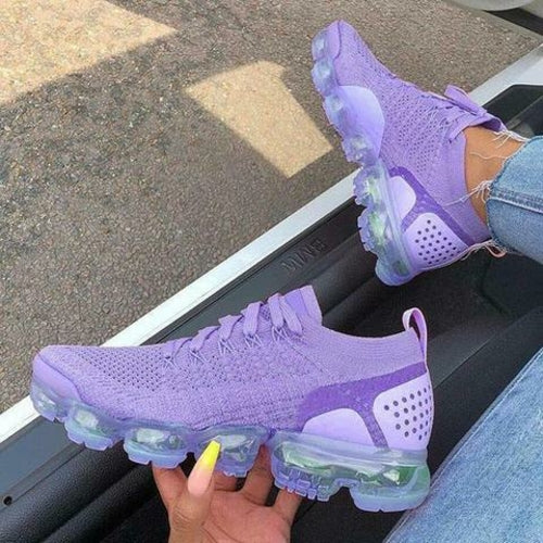 2026 Purple Sneakers Women Casual Shoes Mesh Air-Cushion Flat